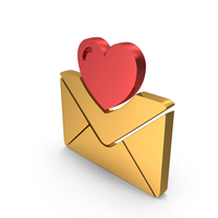 Web Mail With One Heart PNG & PSD Images