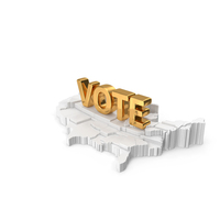 Vote Text On USA Map PNG & PSD Images