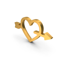 Cupid Heart Arrows Icon Gold PNG & PSD Images