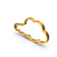 Out Line Cloud Icon Gold PNG & PSD Images