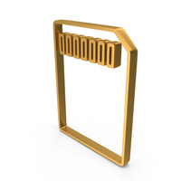 Outline SD Card Icon Gold PNG & PSD Images