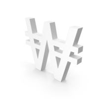 Korean Won Currency Symbol White PNG & PSD Images
