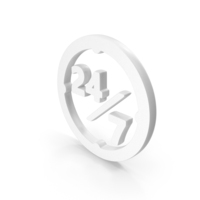 24 7 Calling Day And Night Service Icon White PNG & PSD Images