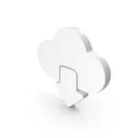 Cloud Download Icon White PNG & PSD Images