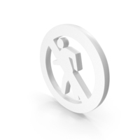 White No Entry Walking Pedestrian Icon PNG & PSD Images