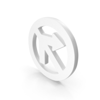 No Right Turn Icon White PNG & PSD Images