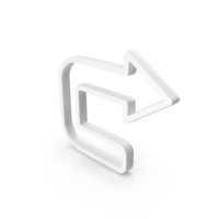 White 180 Turn Right Arrow Outline Icon PNG & PSD Images