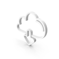 Out Line Cloud Download Icon White PNG & PSD Images