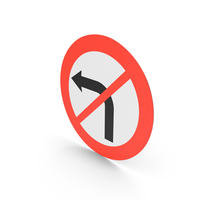Norwegian No Left Turn Sign PNG & PSD Images