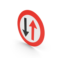 Norwegian Give Way For Oncoming Traffic Sign PNG & PSD Images
