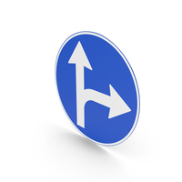 Norwegian Sign Drive Straight Or Turn Right PNG & PSD Images