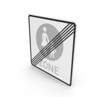 German Sign End Of A Pedestrian Zone PNG & PSD Images