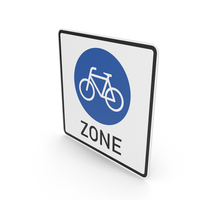 German Beginning Of A Bicycle Zone Sign PNG & PSD Images