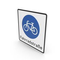 German Sign Begin Of A Bicycle Street PNG & PSD Images