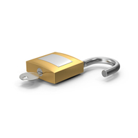 Gold Padlock And Key PNG & PSD Images