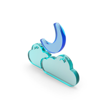 Glass Clouds With Moon Vacation Icon PNG & PSD Images