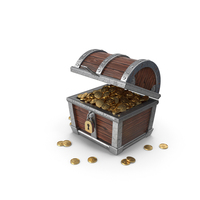 Open Pirate Chest Full Of Gold Coins PNG & PSD Images
