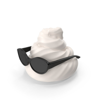 Vanilla Whipped Cream With Sunglasses PNG & PSD Images