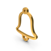 Outline Bell Christmas Icon Gold PNG & PSD Images