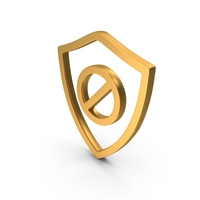 Outline Network Restriction Shield Icon Gold PNG & PSD Images