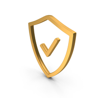 Outline Network Security Checked Icon Gold PNG & PSD Images