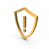 Out Line Network Warning Shield Icon Gold PNG & PSD Images