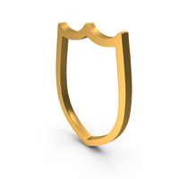 Out Line Shield Icon Gold PNG & PSD Images