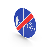 Polish Sign End Of Compulsory Track For Pedestrians And Bicycles PNG & PSD Images