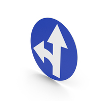 Polish Sign Drive Straight Ahead Or Turn Left PNG & PSD Images