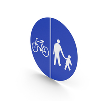 Polish Sign Compulsory Track For Pedestrians And Bicycles PNG & PSD Images