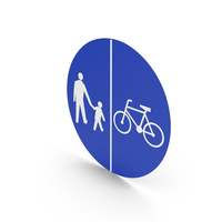 Polish Sign Compulsory Track For Pedestrians And Bicycles PNG & PSD Images