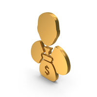 Gold Dollar Businessman Icon PNG & PSD Images