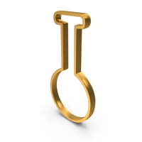 Out Line Chemical Flask Icon Gold PNG & PSD Images