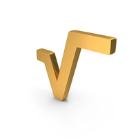 Gold Science Square Root Icon PNG & PSD Images