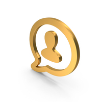 User Messaging Icon Gold PNG & PSD Images