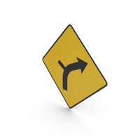 Irish Side Road On Outside Of Right Bend Sign PNG & PSD Images