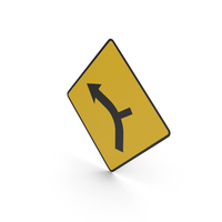 Irish Side Road On Outside Of Left Bend Sign PNG & PSD Images