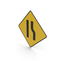 Irish Road Narrows On Right Sign PNG & PSD Images