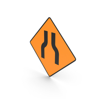 Irish Road Narrows On Both Sides Sign PNG & PSD Images