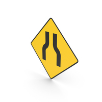 Irish Sign Road Narrows On Both Sides PNG & PSD Images