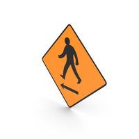 Irish Pedestrians Cross To Left Sign PNG & PSD Images