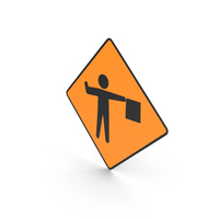 Irish Flagman Ahead Sign PNG & PSD Images
