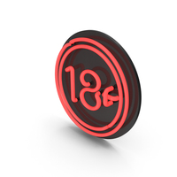 Neon 18+ Sign PNG & PSD Images