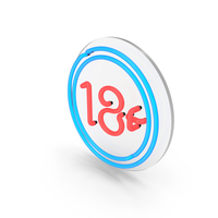 Neon 18+ Glass Sign PNG & PSD Images