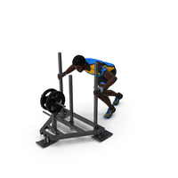 African American Athlete With Prowler Sled PNG & PSD Images