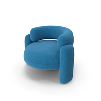 Blue Rounded Silhouette Armchair PNG & PSD Images