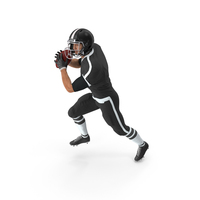 American Football Player In Black Uniform Running With The Ball PNG & PSD Images