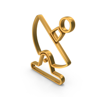 Gold Satellite Antenna Outline Icon PNG & PSD Images