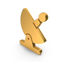Gold Satellite Antenna Icon PNG & PSD Images