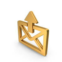Upload Mail Icon Gold PNG & PSD Images